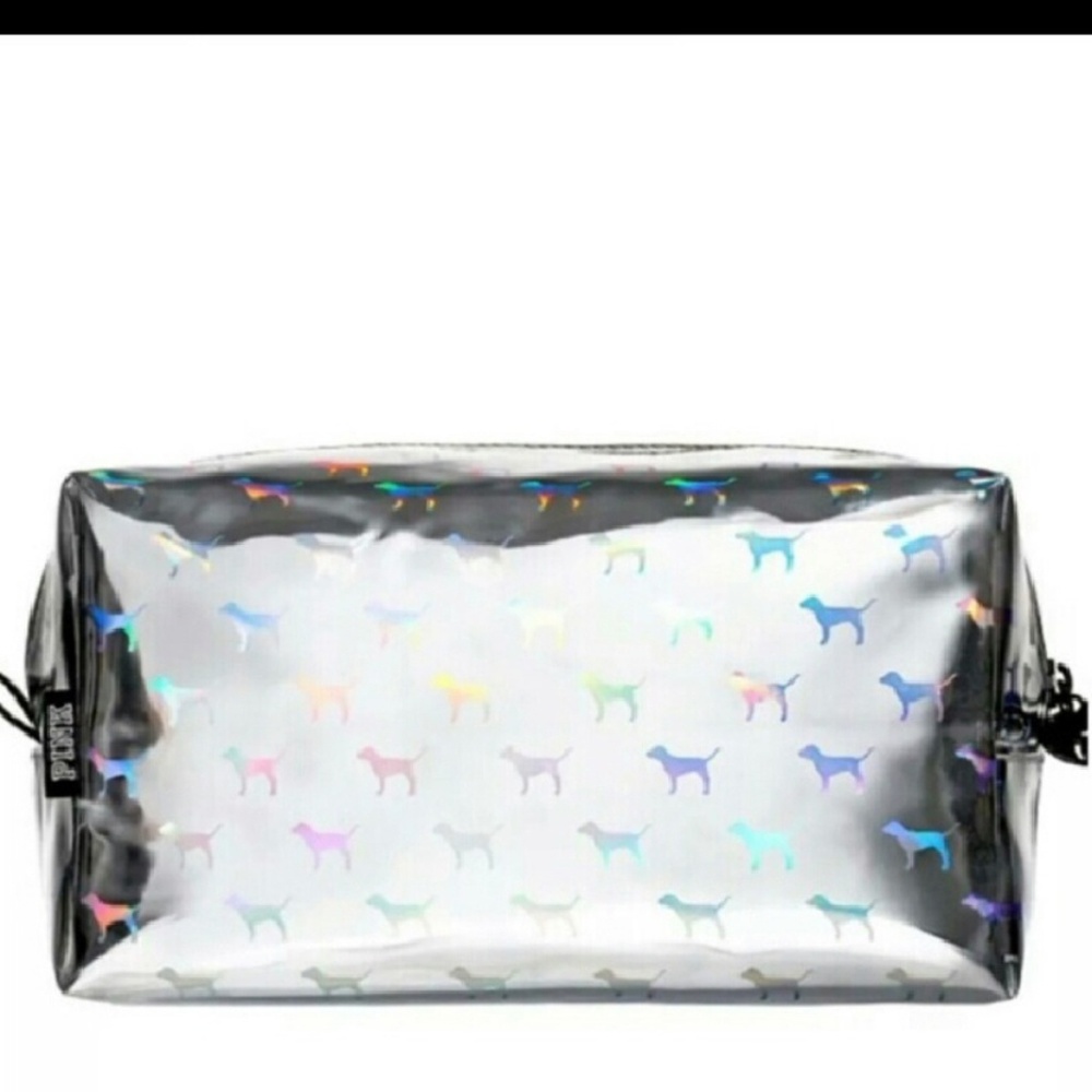 Victoria's Secret PINK holographic cosmetic bag